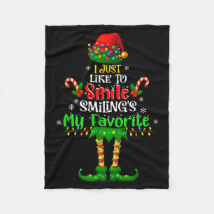 Ik glimlach graag Smilings mijn favoriete kerstelf Fleece Deken