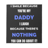 Ik glimlach omdat je mijn papa bent notitieblok (Voorkant)
