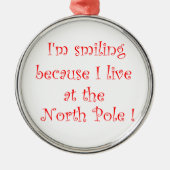 Ik glimlach omdat-premium ronde versiering metalen ornament (Voorkant)