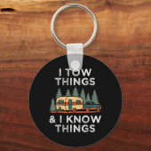 Ik gooi dingen en ik weet dingen grappige retro va sleutelhanger (Voorkant)