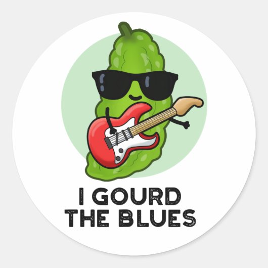 Ik gourd The Blues Funny Veggie Pun Ronde Sticker (Voorkant)