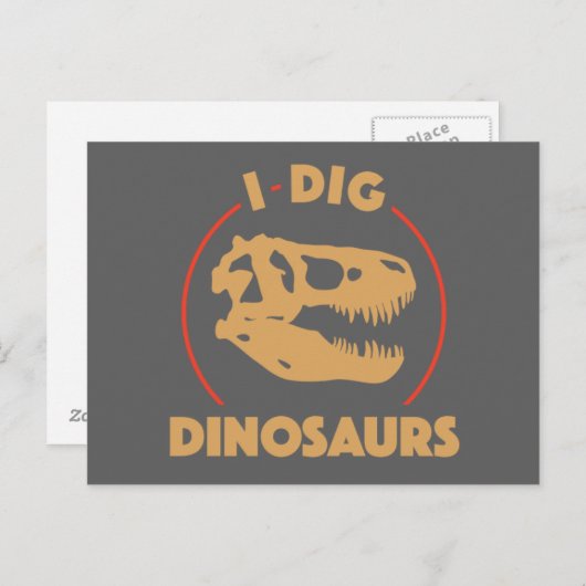 Ik graaf Dinosaurussen Briefkaart (Voorkant / Achterkant)