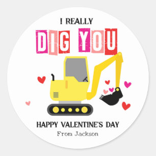 Ik Graaf Echt Voor Jou Valentijnsdag in de klas Ronde Sticker