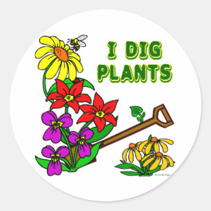 Ik graaf het Gezegde van de Tuinman van het Plant Ronde Sticker