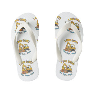 "Ik Graaf in de Grond" Speelse Graafmachine Kinder Teenslippers