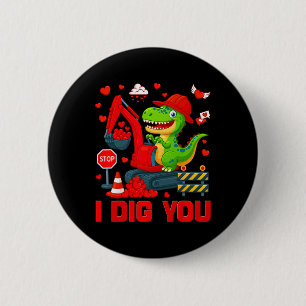 Ik Graaf Jou Grappig Hart Dinosaur Truck Valentijn Ronde Button 5,7 Cm