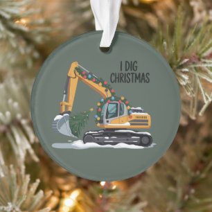 Ik graaf Kerst graafmachine Kerstman Jongen Grappi Ornament