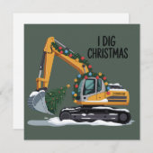 Ik graaf Kerstgraafmachine Santa Boy Funny Kinder Feestdagenkaart (Voorkant / Achterkant)