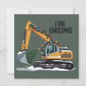 Ik graaf Kerstgraafmachine Santa Boy Funny Kinder Feestdagenkaart (Voorkant)