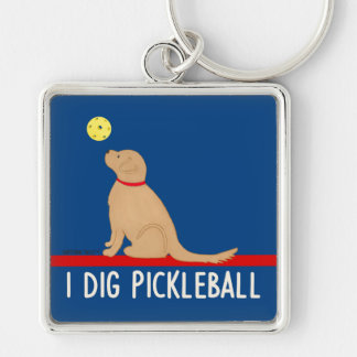 Ik graaf Pickleball Golden Retriever Sleutelhanger