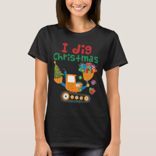 Ik graf kerst graafmachine constructie jongens peu t-shirt