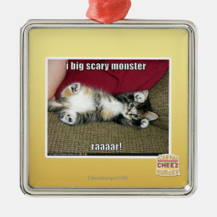 Ik groot enge monster metalen ornament