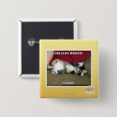 Ik groot enge monster vierkante button 5,1 cm (Voorkant /achterkant)