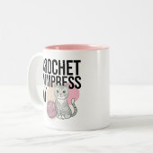 Ik haak om indruk te maken op mijn kat tweekleurige koffiemok (Voorkant links)