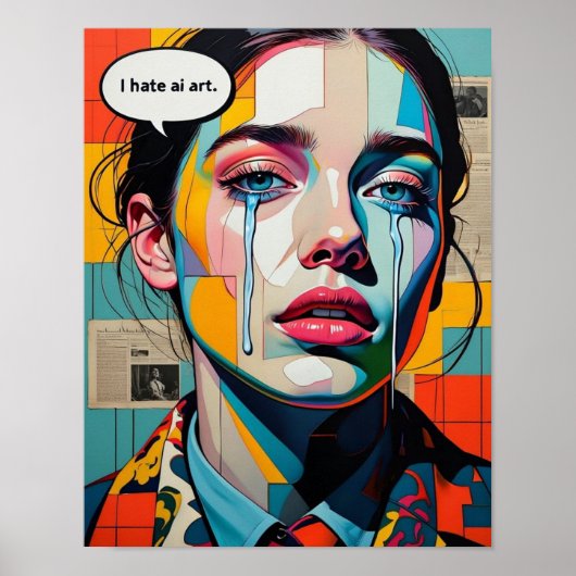 "Ik haat AI-kunst" 6 Poster (Voorkant)