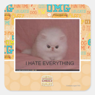 Ik haat alles vierkante sticker