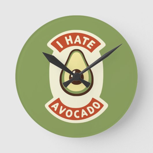 Ik haat avocado ronde klok (Voorkant)