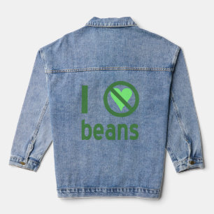 Ik haat bonen groene tekst denim jacket