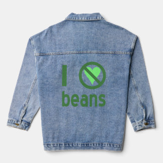 Ik haat bonen groene tekst denim jacket