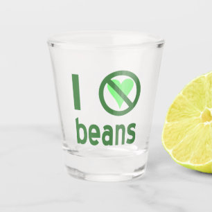 Ik haat bonen Groene tekst Shot Glas