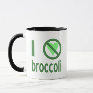 Ik haat broccoli groene tekst mok