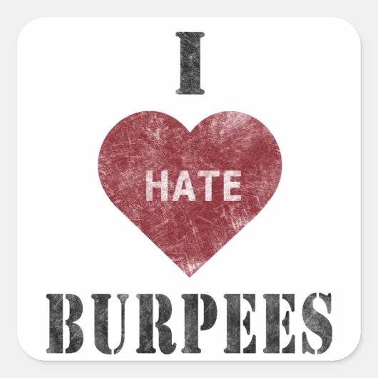 Ik haat burpees sticker (Voorkant)