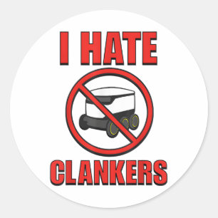 Ik haat clankers grappig voor mannen vrouwen _1 ronde sticker
