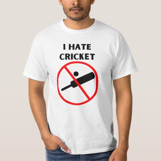 Ik haat cricket t-shirt (Voorkant)