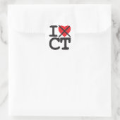 Ik haat CT - Connecticut Ronde Sticker (Tas)