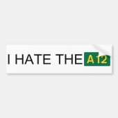 Ik haat de A12-bumpersticker Bumpersticker (Voorkant)