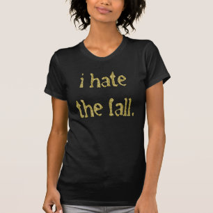 Ik haat de herfst - vrouw ringer brown/roze t-shirt