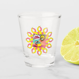 Ik haat de zomer! Leuke illustratie in comic-stijl Shot Glas