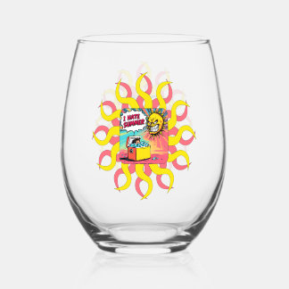 Ik haat de zomer! Leuke illustratie in comic-stijl Wijnglas Zonder Voet