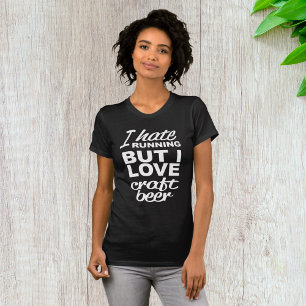 Ik haat hardlopen maar ik hou van ambachtelijk bie t-shirt