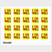 Ik haat hart grappige sticker (Vel)