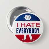Ik haat iedereen ronde button 7,6 cm (Voorkant /achterkant)