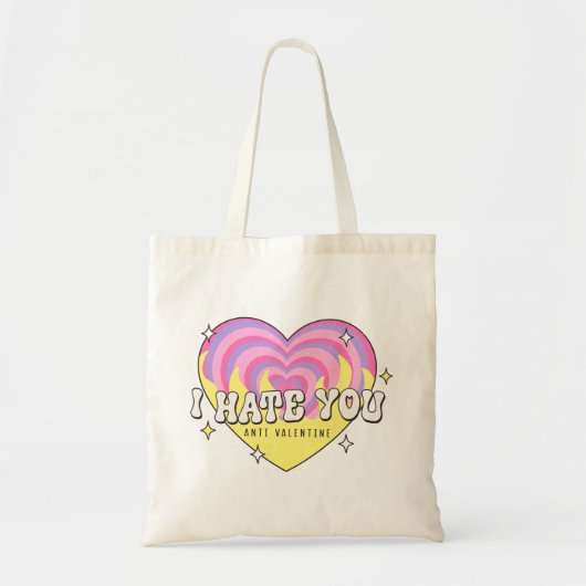 Ik haat je anti valentijn tote bag (Voorkant)