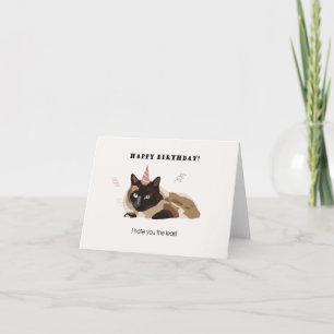 Ik haat je de minst grappige verjaardagskaart bedankkaart