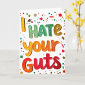 "Ik haat je lef" Grappige onbeleefde groet Kaart (Gele Bloem)
