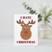 Ik haat kerstmis droevig rendier Briefkaart (Staand voorkant)
