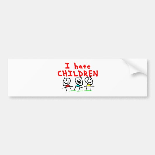 Ik haat kinderen! bumpersticker (Voorkant)