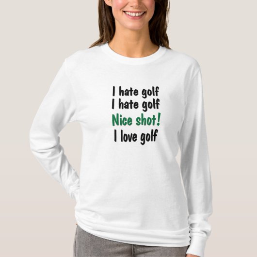 Ik haat - Liefde Golf T-shirt (Voorkant)