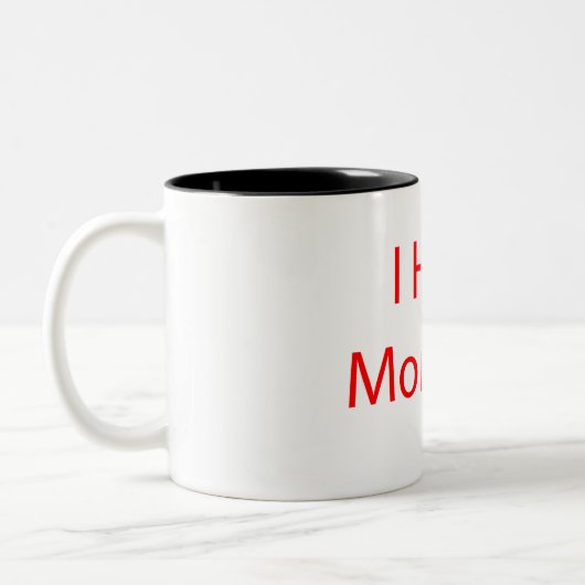 Ik haat maandag tweekleurige koffiemok (Links)