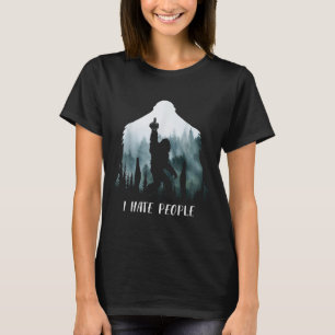 Ik haat mensen Bigfoot Grappige Bigfoot Camping Ca T-shirt