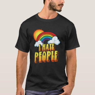 Ik haat mensen grappig Antisociaal Verstoorde Vint T-shirt