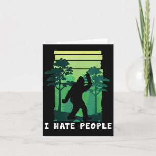 Ik haat mensen - grappige Bigfoot middelvinger Sas Kaart