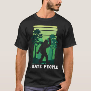 Ik haat mensen - grappige Bigfoot middelvinger Sas T-shirt