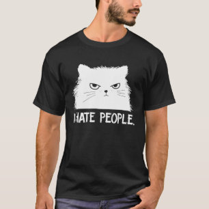 Ik haat mensen katje kat zegt miauw kat t-shirt
