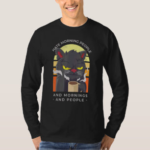 Ik haat morgens mensen en ochtenden en mensen t-shirt