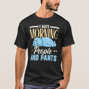 Ik haat morgens mensen en reuzen dierlijk biologie t-shirt
